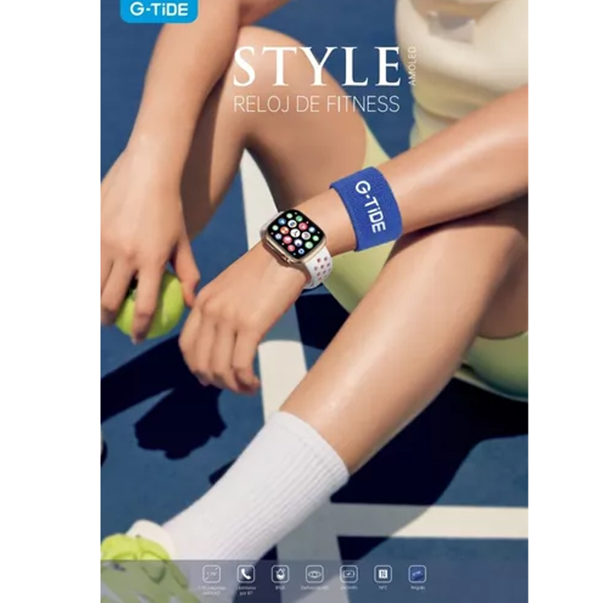 Smartwatch G-tide Style Amoled Ip68 Salud Y Fitness 3 Correa