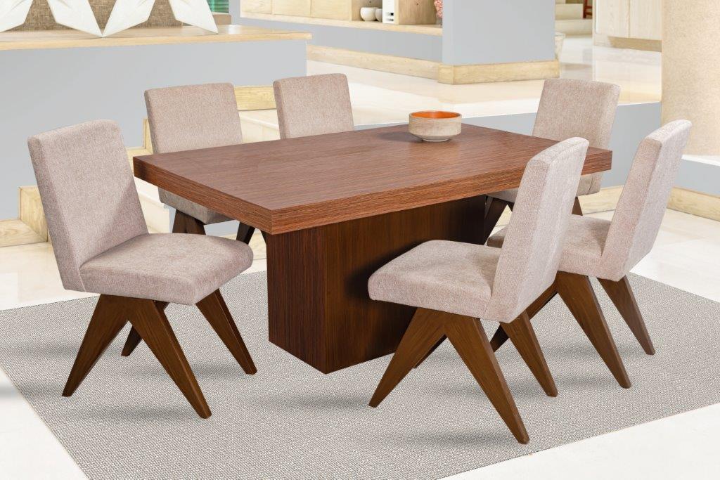 Comedor Japón 6 Sillas Café 6 Sillas Madera Mobilkraft