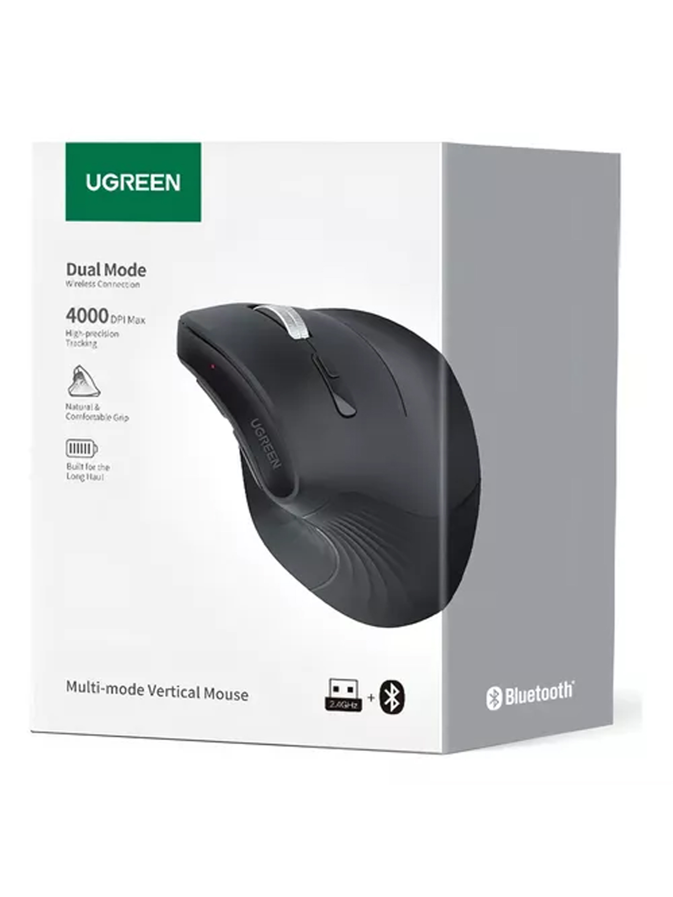 Mouse Vertical Inalámbrico 4000dpi 6 Botones Ergonómico Confort UGREEN