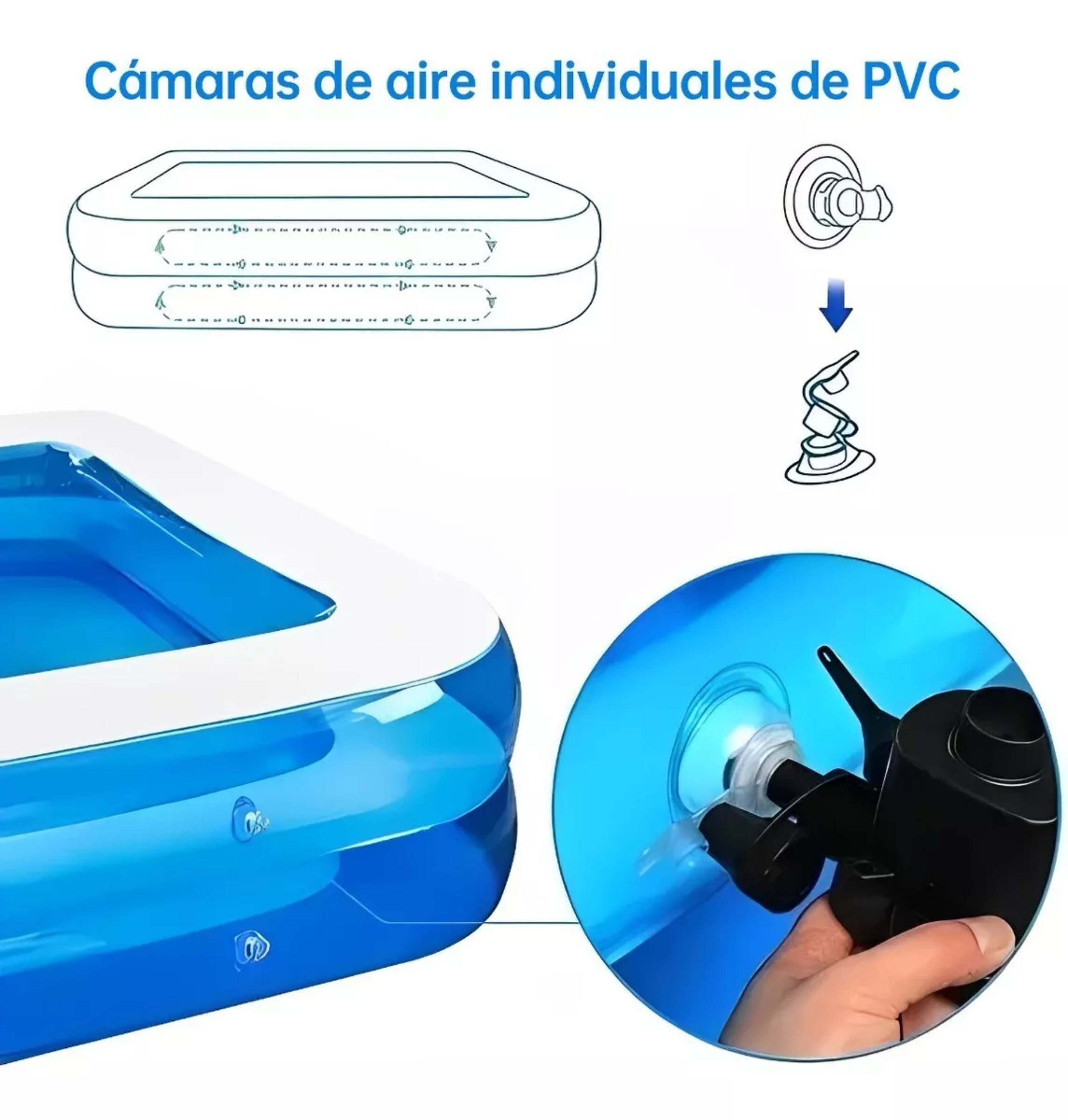 Alberca Inflable Rectangular Familia Piscinas 181x141x46cm