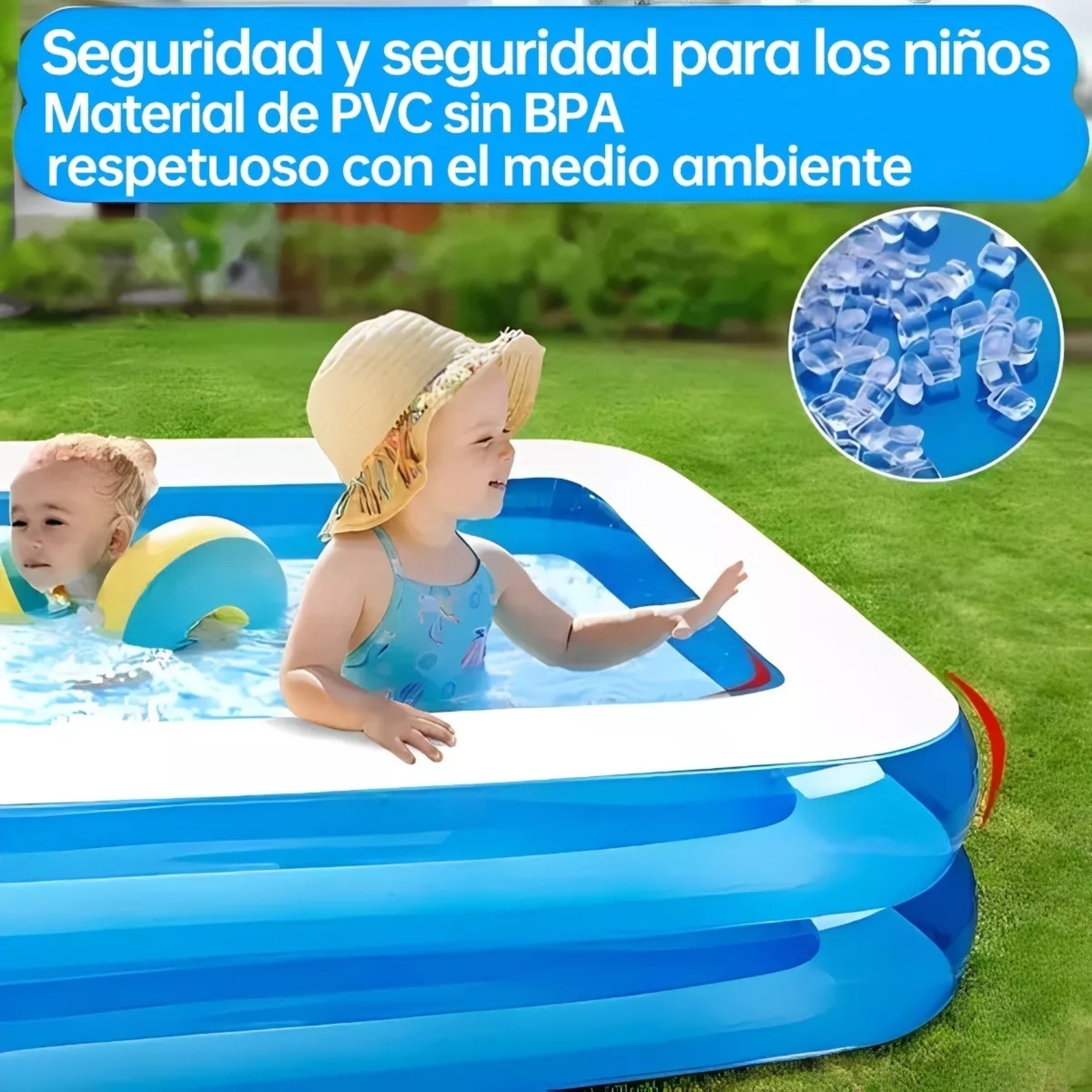 Alberca Inflable Rectangular Familia Piscinas 181x141x46cm