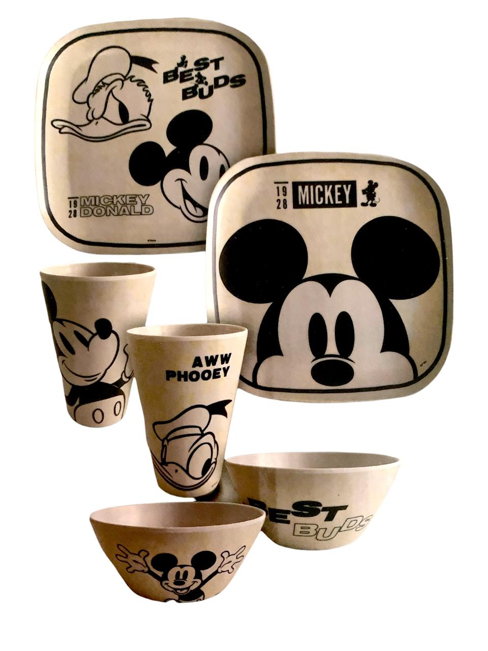 Vajilla Mickey Mouse Pato Donald Disney de Bambu 12 piezas