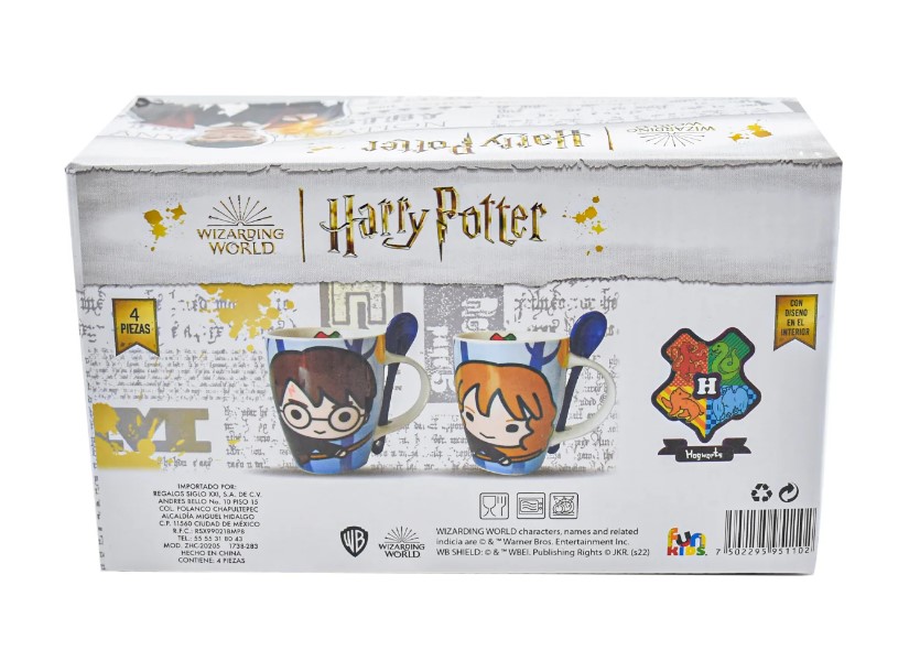Harry potter & Hermione Granger Juego de 2 Tarros con Cuchara de pareja San Valentin Tazas Novios amigos