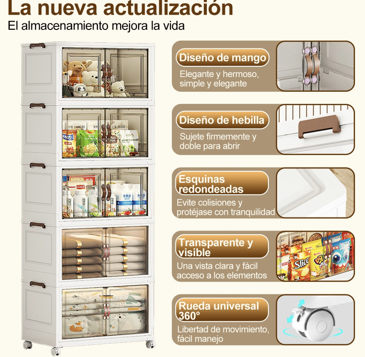 Closet Mueble Armarios Organizador Ropa Plegable Ruedas 360°