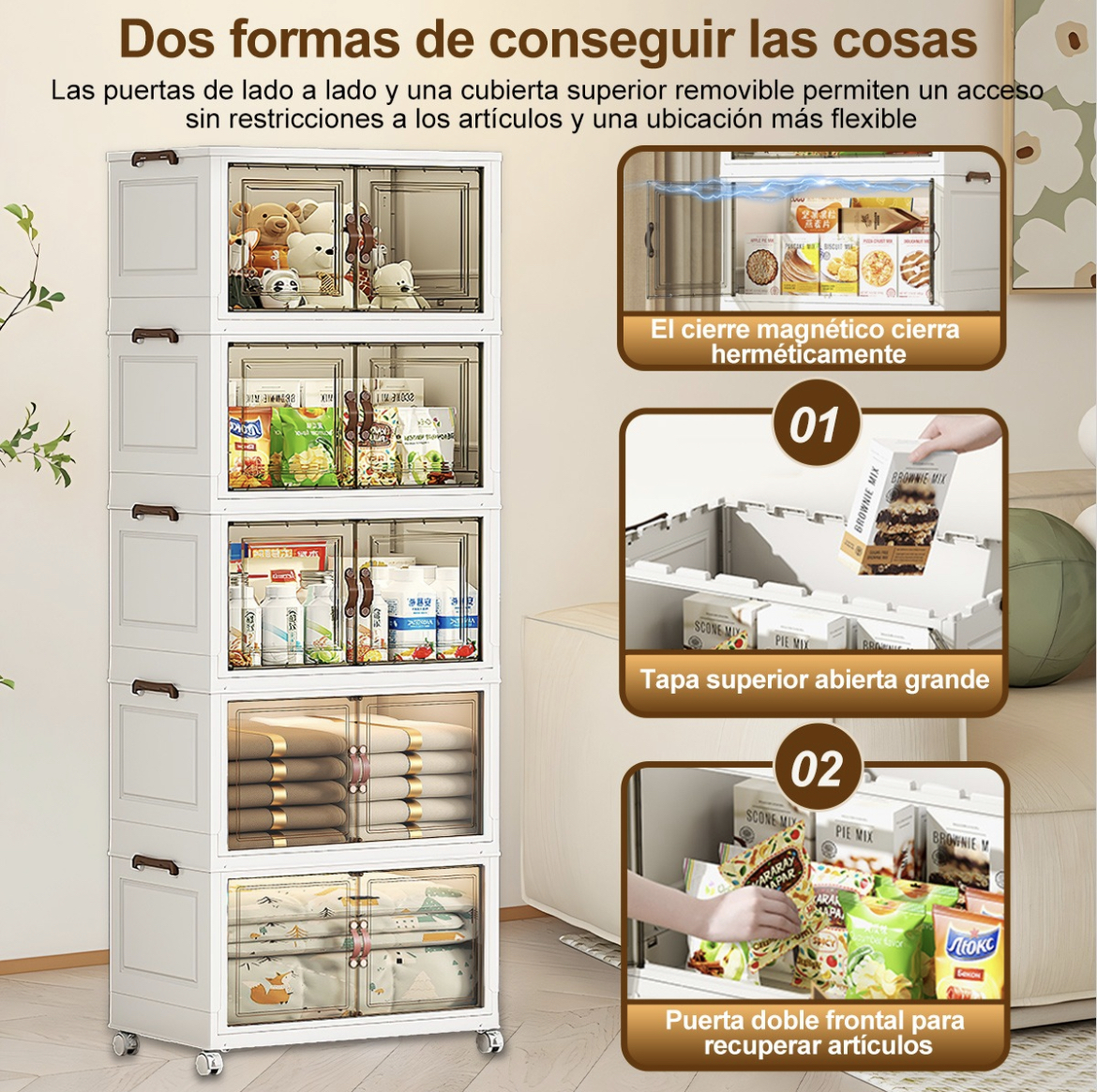 Closet Mueble Armarios Organizador Ropa Plegable Ruedas 360°
