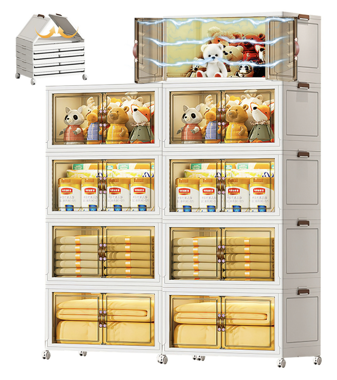Closet Mueble Armarios Organizador Ropa Plegable Ruedas 360°