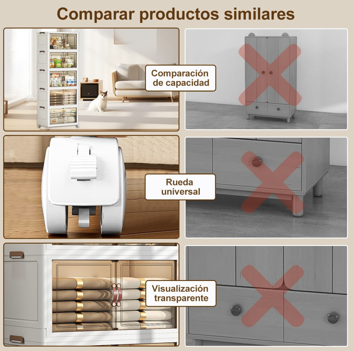 Closet Mueble Armarios Organizador Ropa Plegable Ruedas 360°