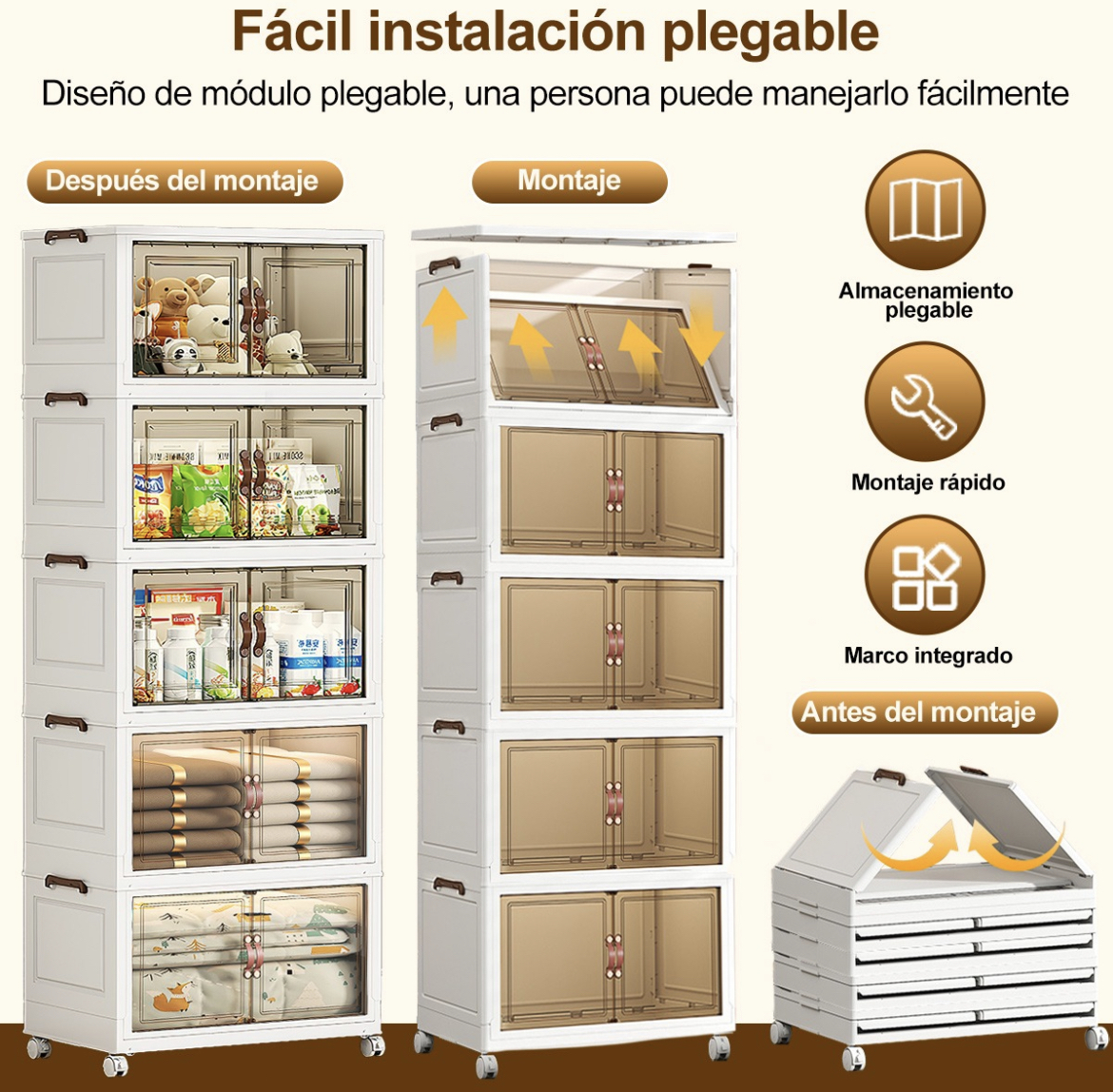 Closet Mueble Armarios Organizador Ropa Plegable Ruedas 360°