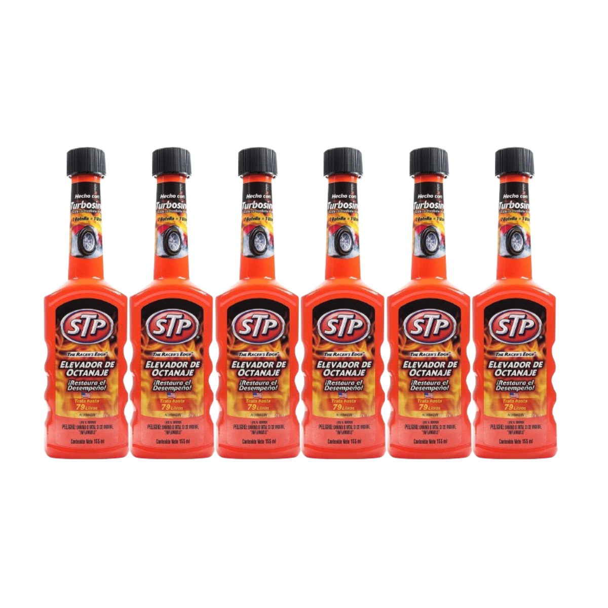6 Pzas Elevador Octanaje STP Recupera Rendimiento 155 ml