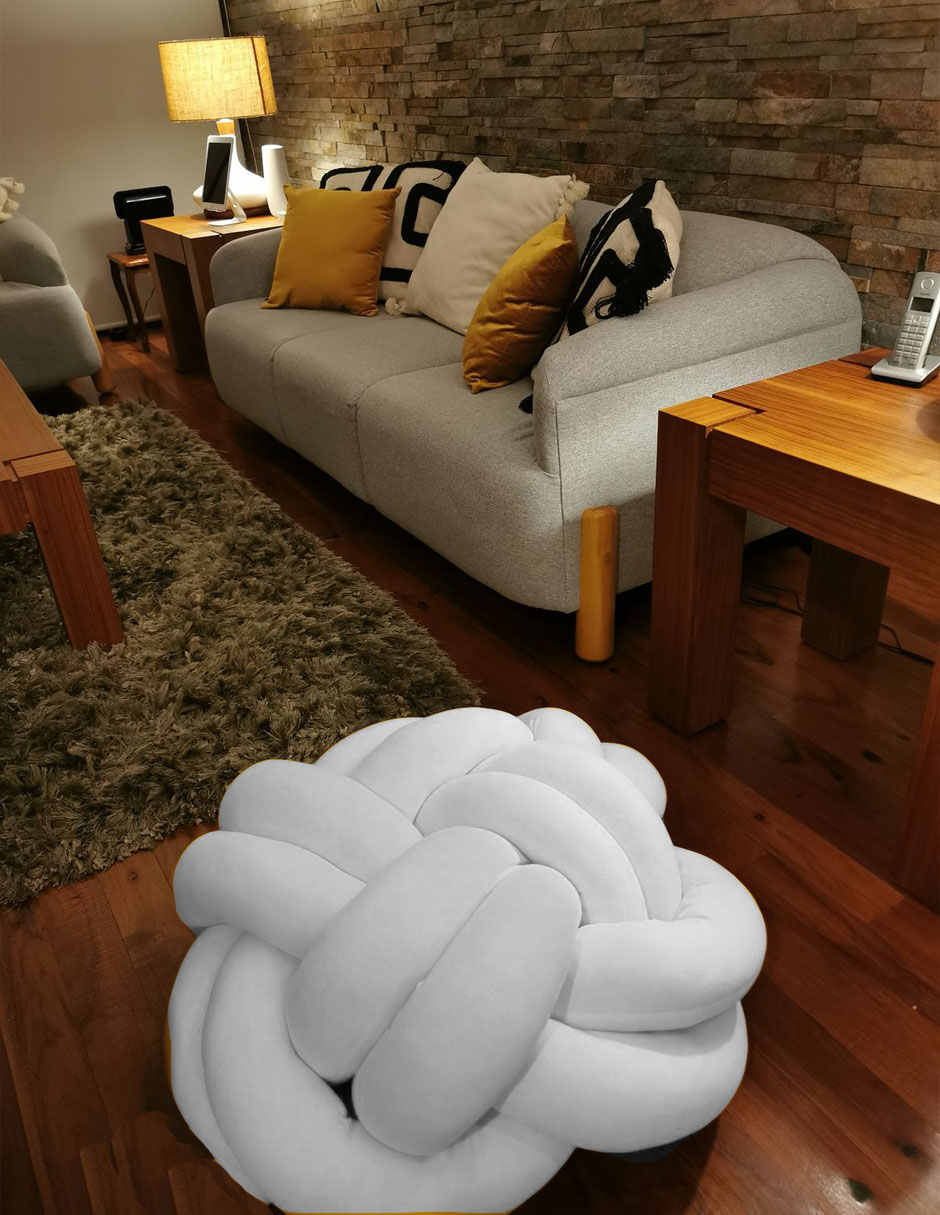 Puff Piso Decorativo Blanco Recamara Hogar Regalo Original