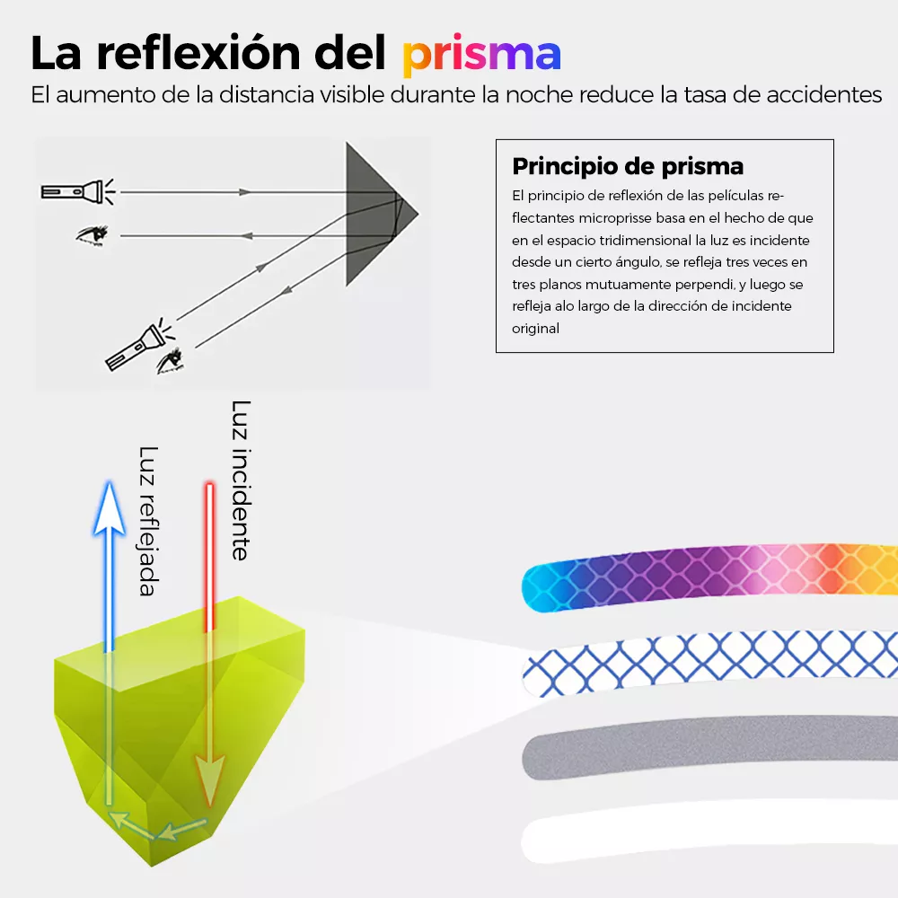 Cinta amarilla 40pz pegamento reflectante llanta rin coche advertencia seguridad moto camion