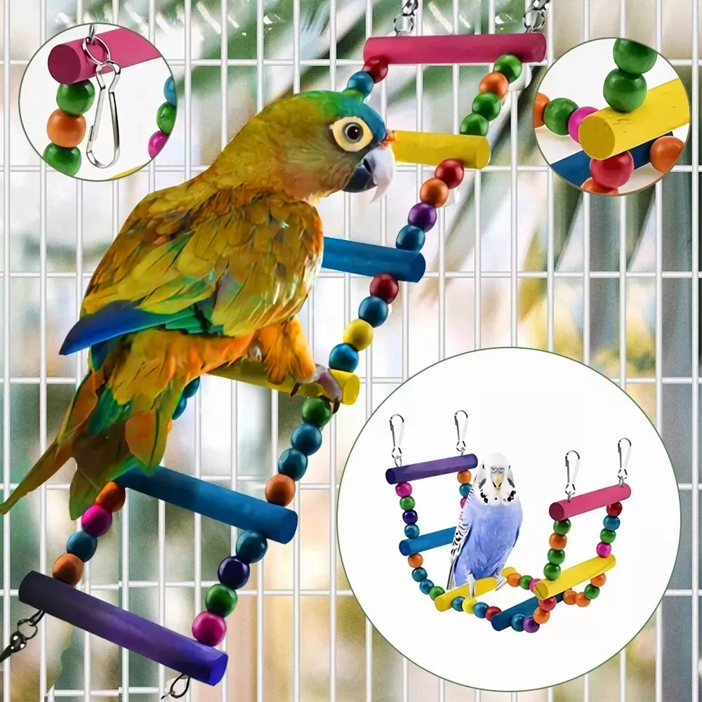15pzs De Juguete Para Aves Loro De Pájaro Columpio Campana