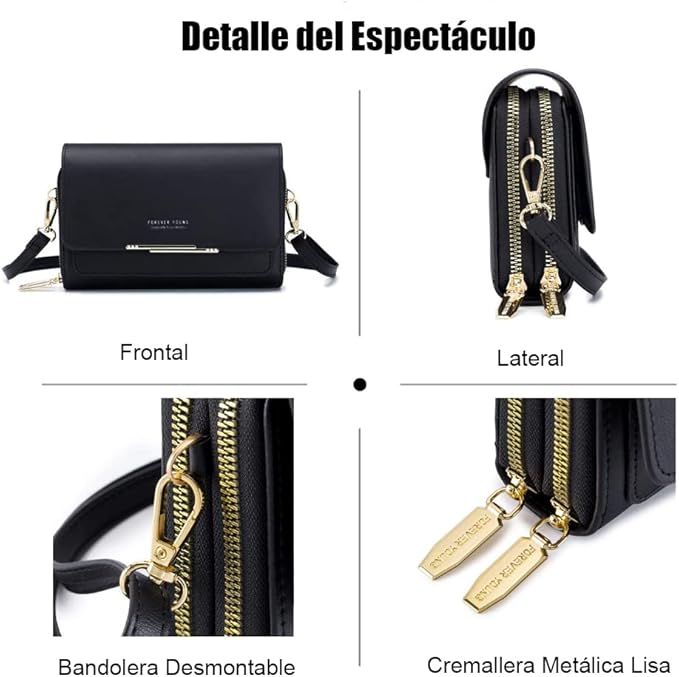 Bolsa Bandolera para Mujer, Bolsa Crossbody con Cinturón Ajustable