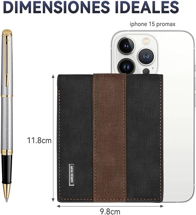 Cartera Hombre con Bloqueo RFID, Cartera de Piel para Caballero