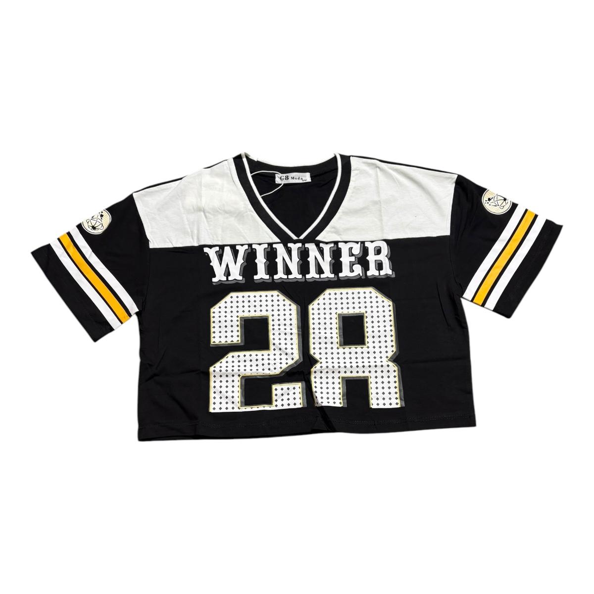 Playera Jersey Crop top Estilo Futbol Americano CHICA-MEDIANA