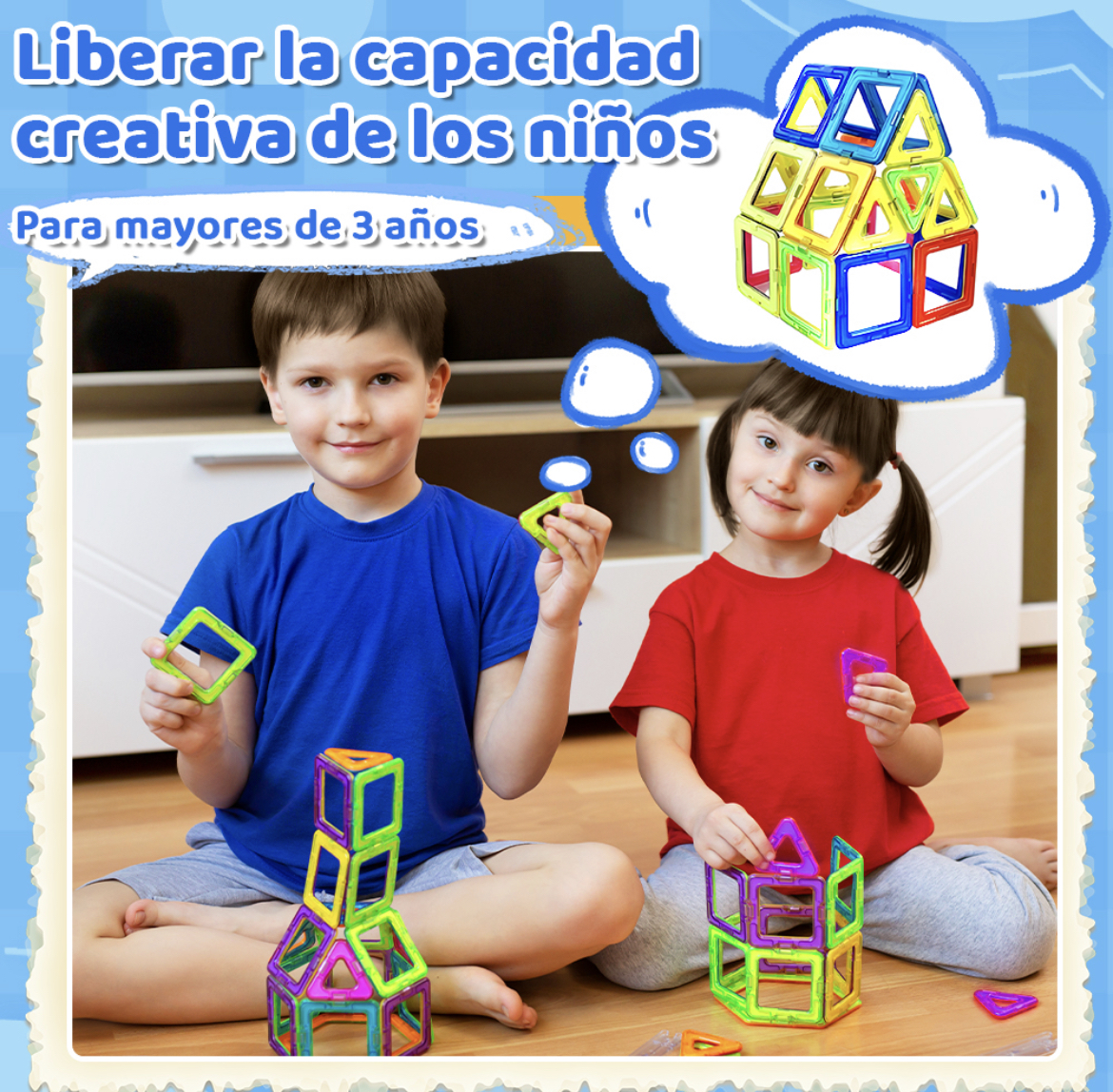 Bloques Magnéticos Construcción Juguetes Niños Regalos 84pzs