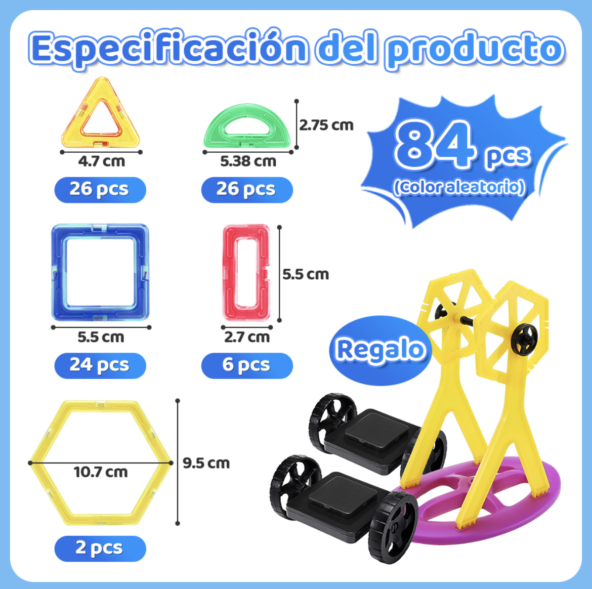 Bloques Magnéticos Construcción Juguetes Niños Regalos 84pzs