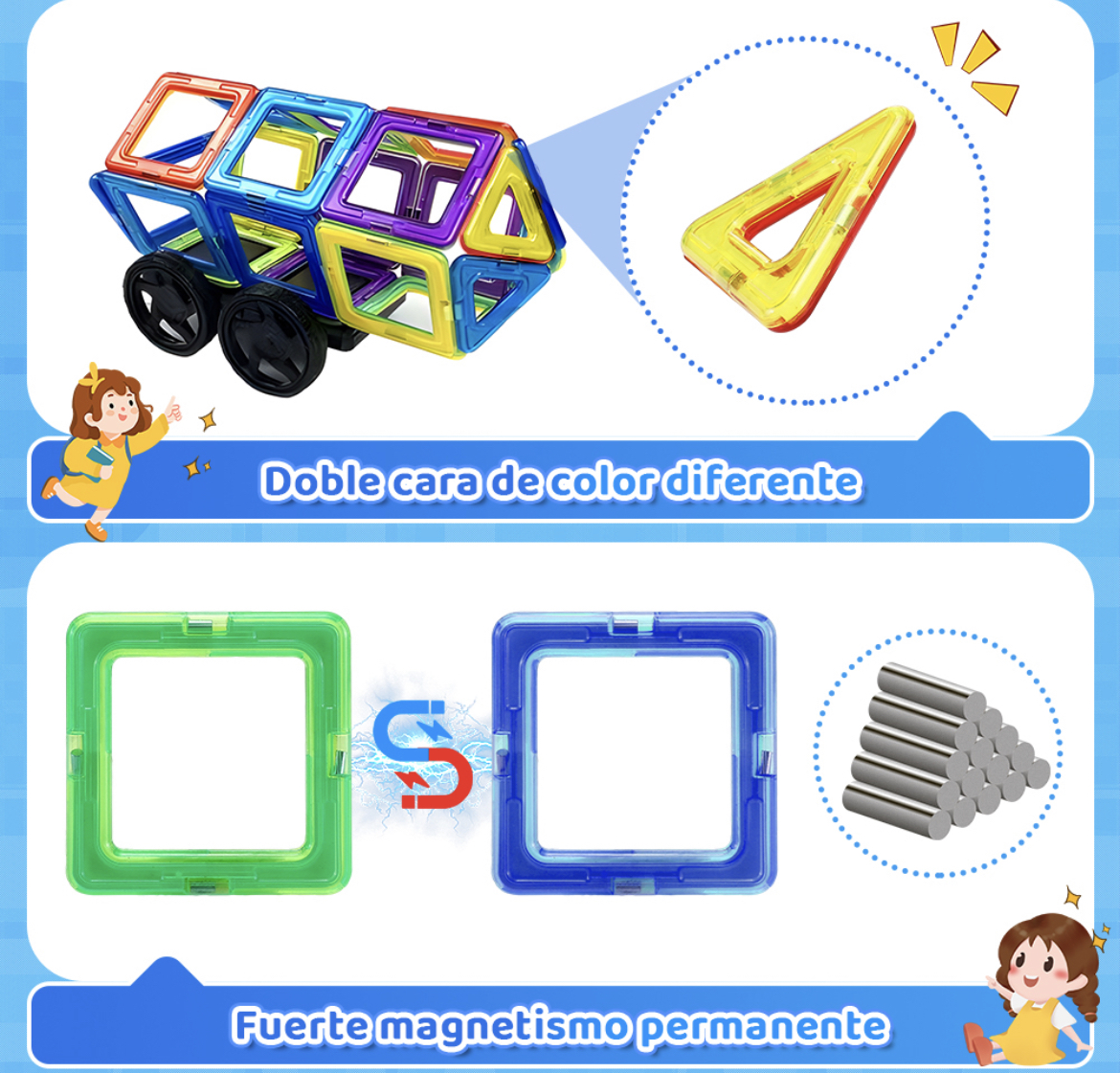 Bloques Magnéticos Construcción Juguetes Niños Regalos 84pzs