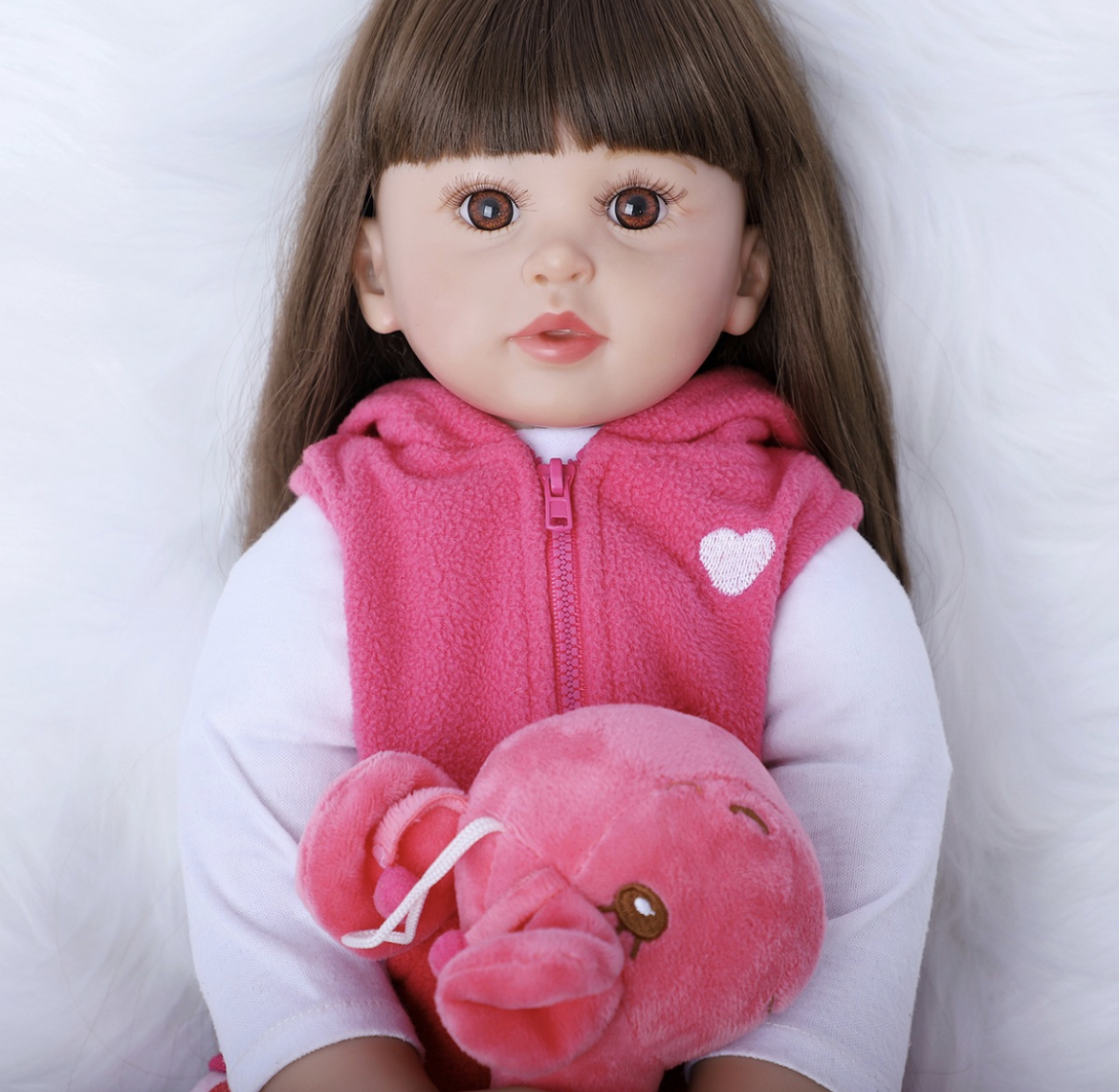 60cm Muñeca De Bebé Reborn Bebé Niña De Silicona Y Algodón