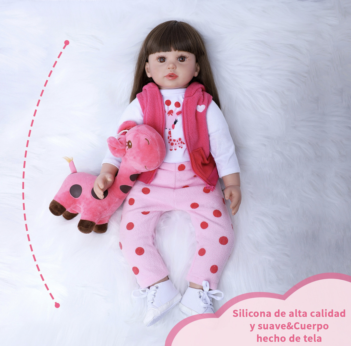 60cm Muñeca De Bebé Reborn Bebé Niña De Silicona Y Algodón