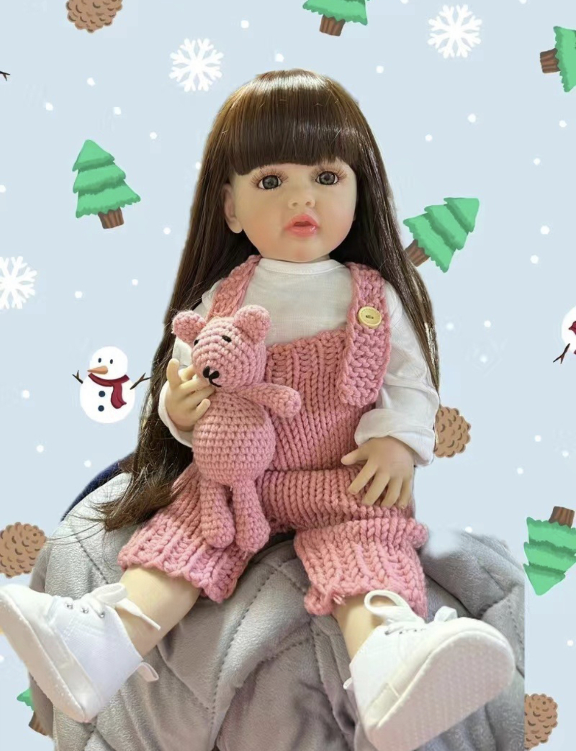 55 Cm Lindo Realista Reborn Bebé Muñecas Niño Silicona