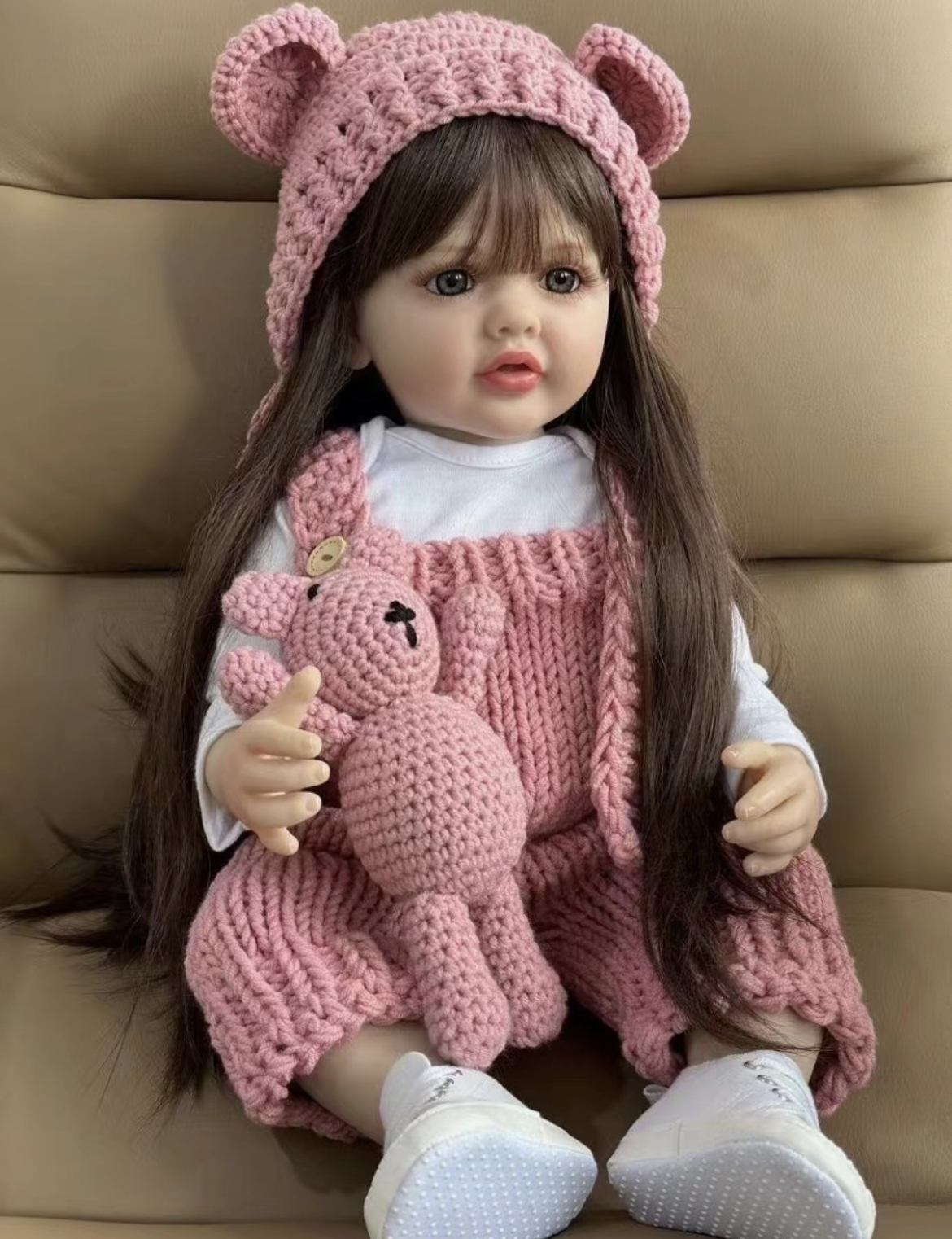 55 Cm Lindo Realista Reborn Bebé Muñecas Niño Silicona