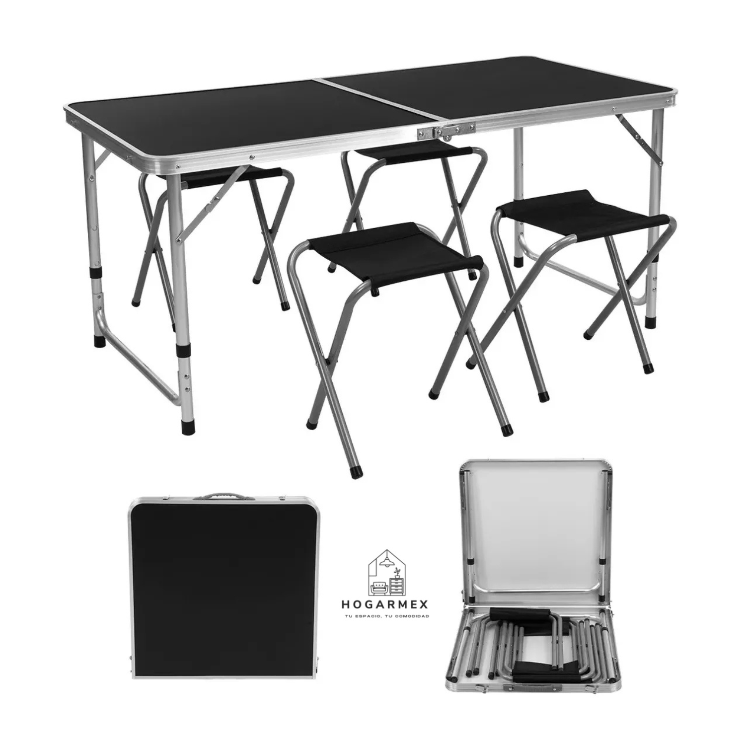 Mesa de jardin  Tipo Portafolio 4 Bancos Para Picnic