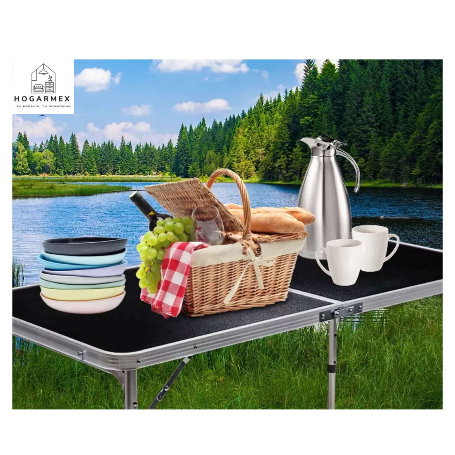 Mesa de jardin  Tipo Portafolio 4 Bancos Para Picnic