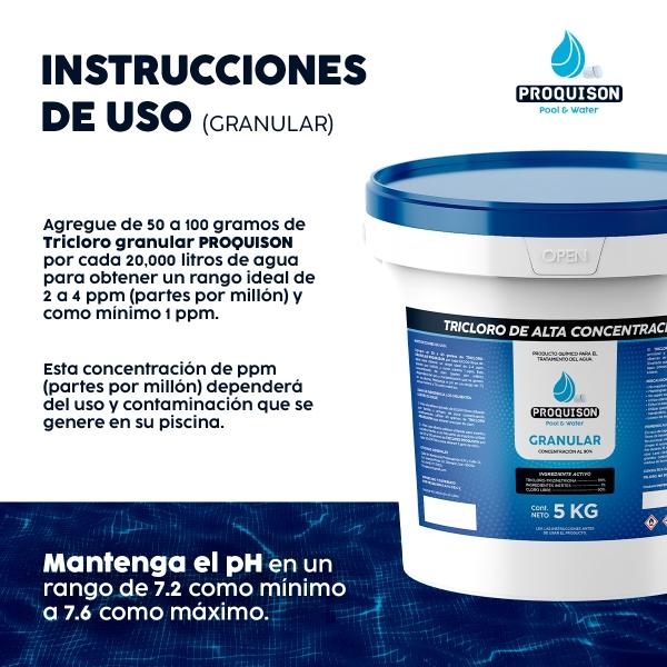 Cloro para alberca granular 5 kg Proquison 90% desinfección