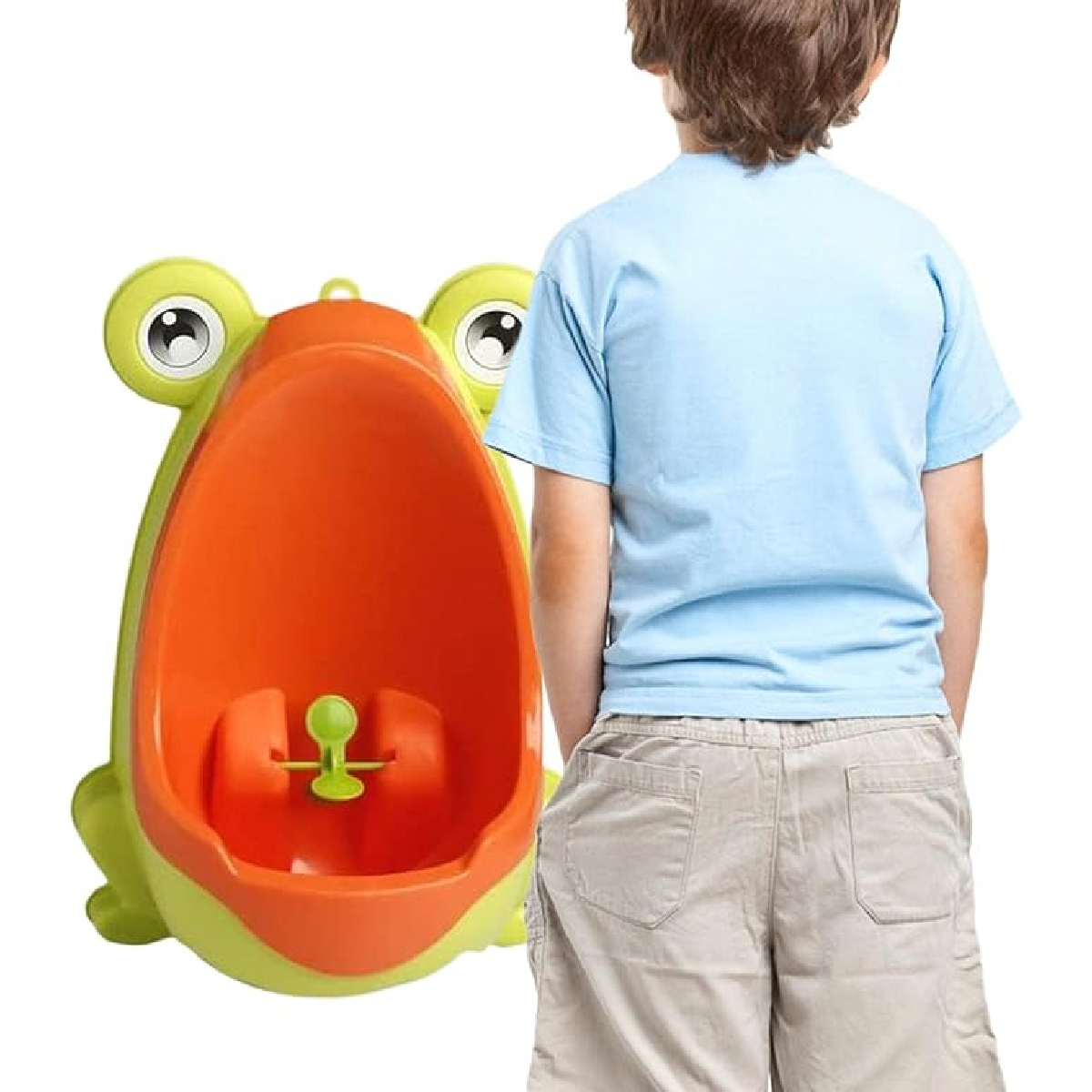 Baño Entrenador Mingitorio Para Bebe Bañito Rana Urinario Niño Naranja