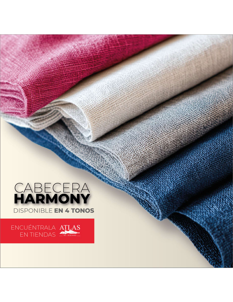 Cabecera Matrimonial Harmony Rayas y  3 Ajustes De Altura, Color Beige