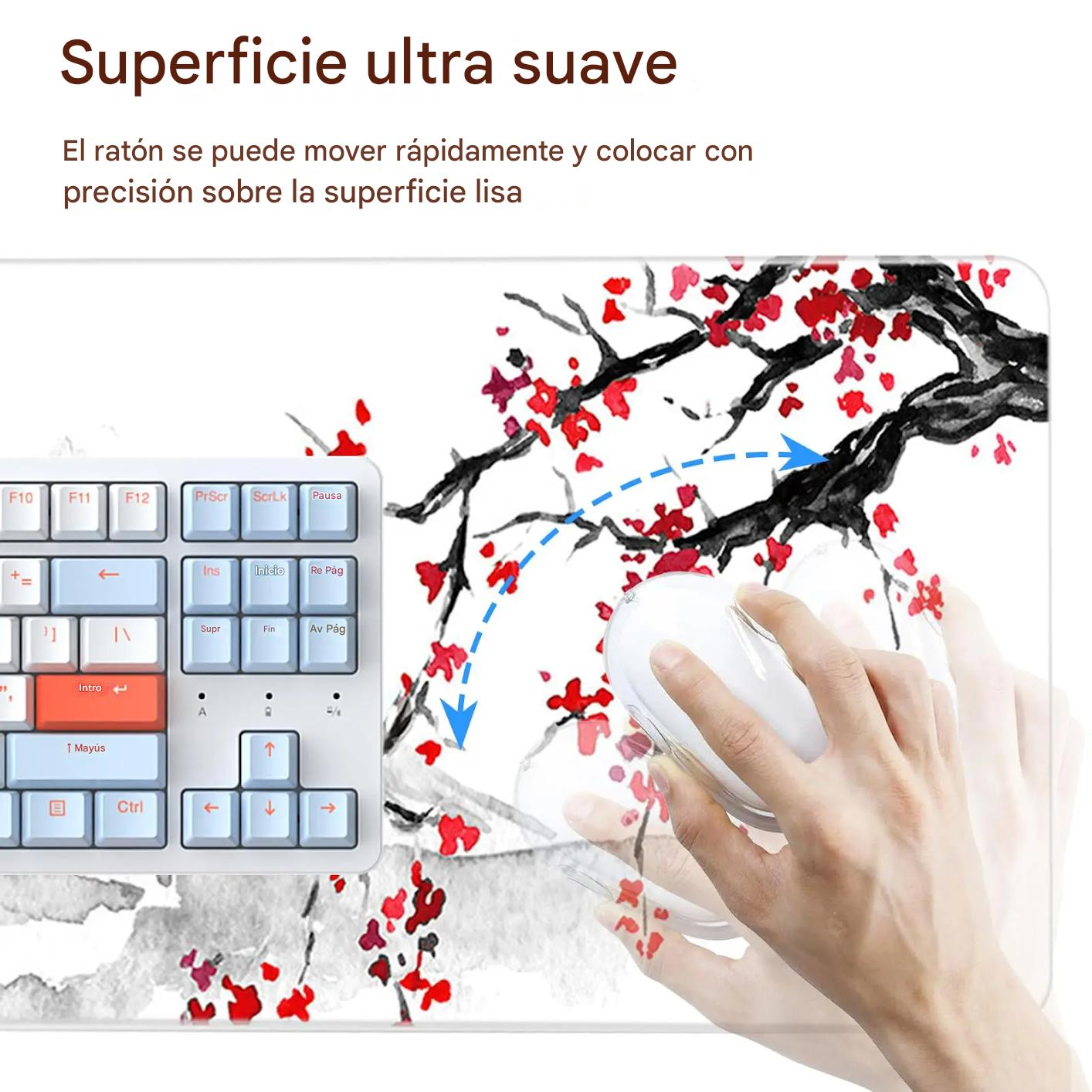 Alfombrilla ratón xxl 80*30 paisajeRJA goma teclado mouse pad antideslizante gamer juego pc laptop