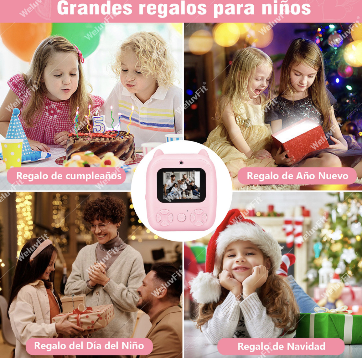 Cámara Digital Niños Fotos Imprimible Instantánea 1080p+32gb