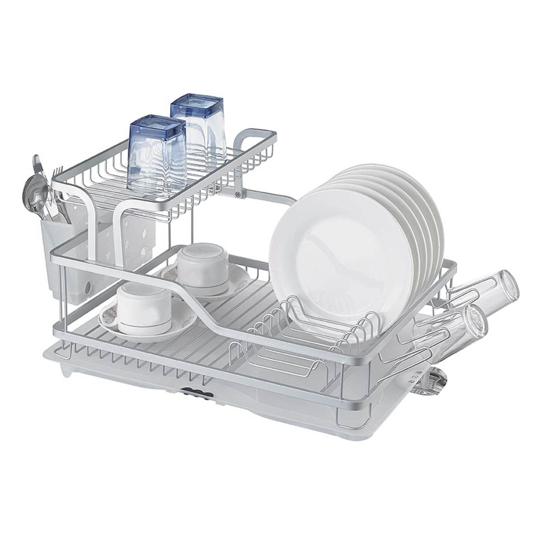 Escurridor Para Trastes Aluminio 2 Niveles Blanco