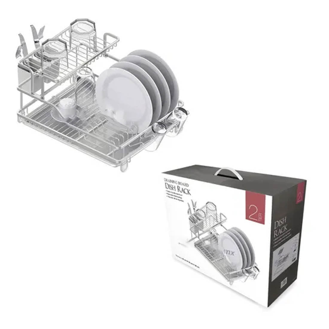 Escurridor Para Trastes Aluminio 2 Niveles Blanco
