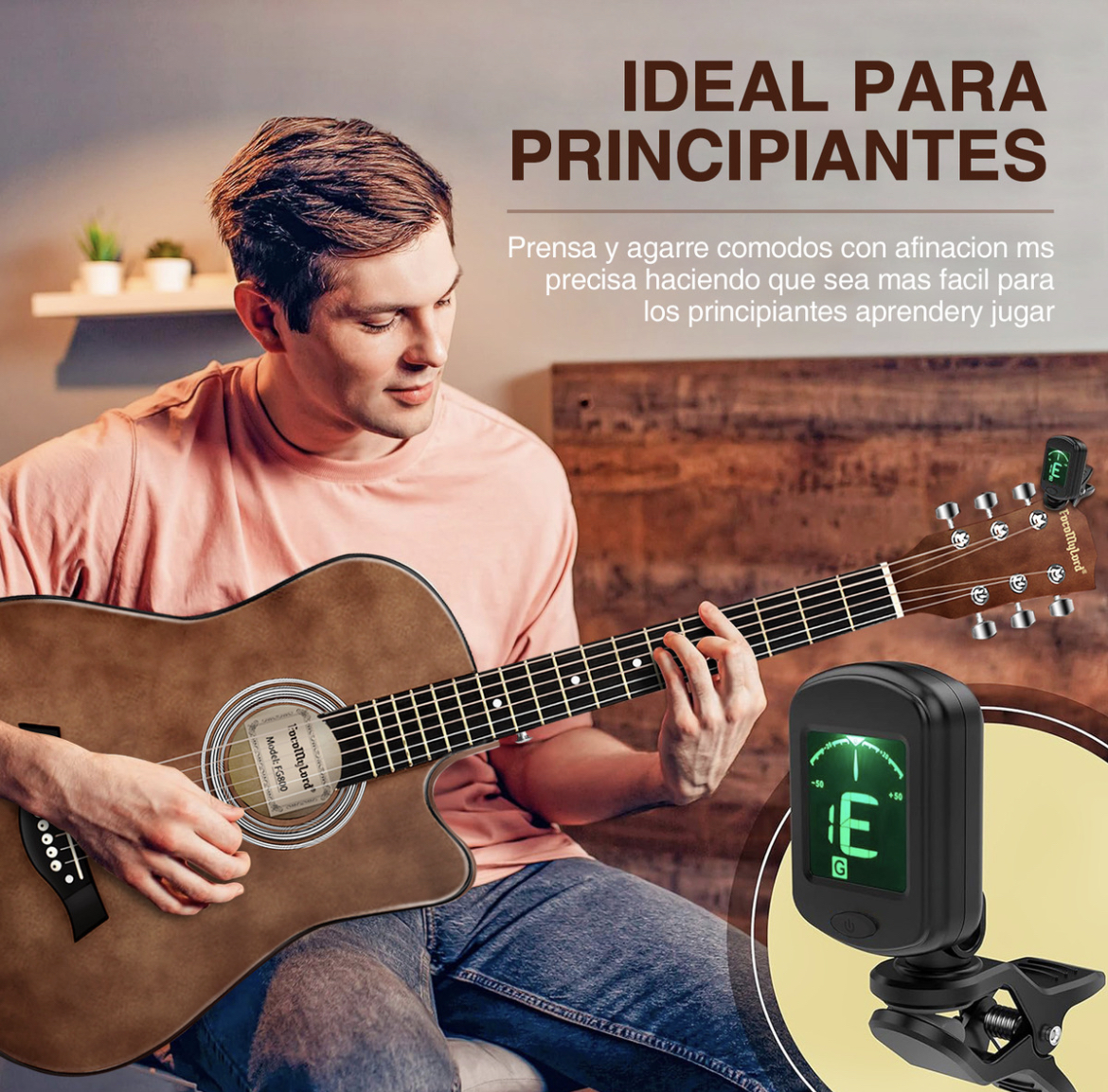 Guitarra Acústica Clasica 38 Inch Con Funda Y Accesorios,FocoMyLord FG820 Paquete para Principiantes Guitarra Diestros Con Bolsa,Cuerdas extra,Capo