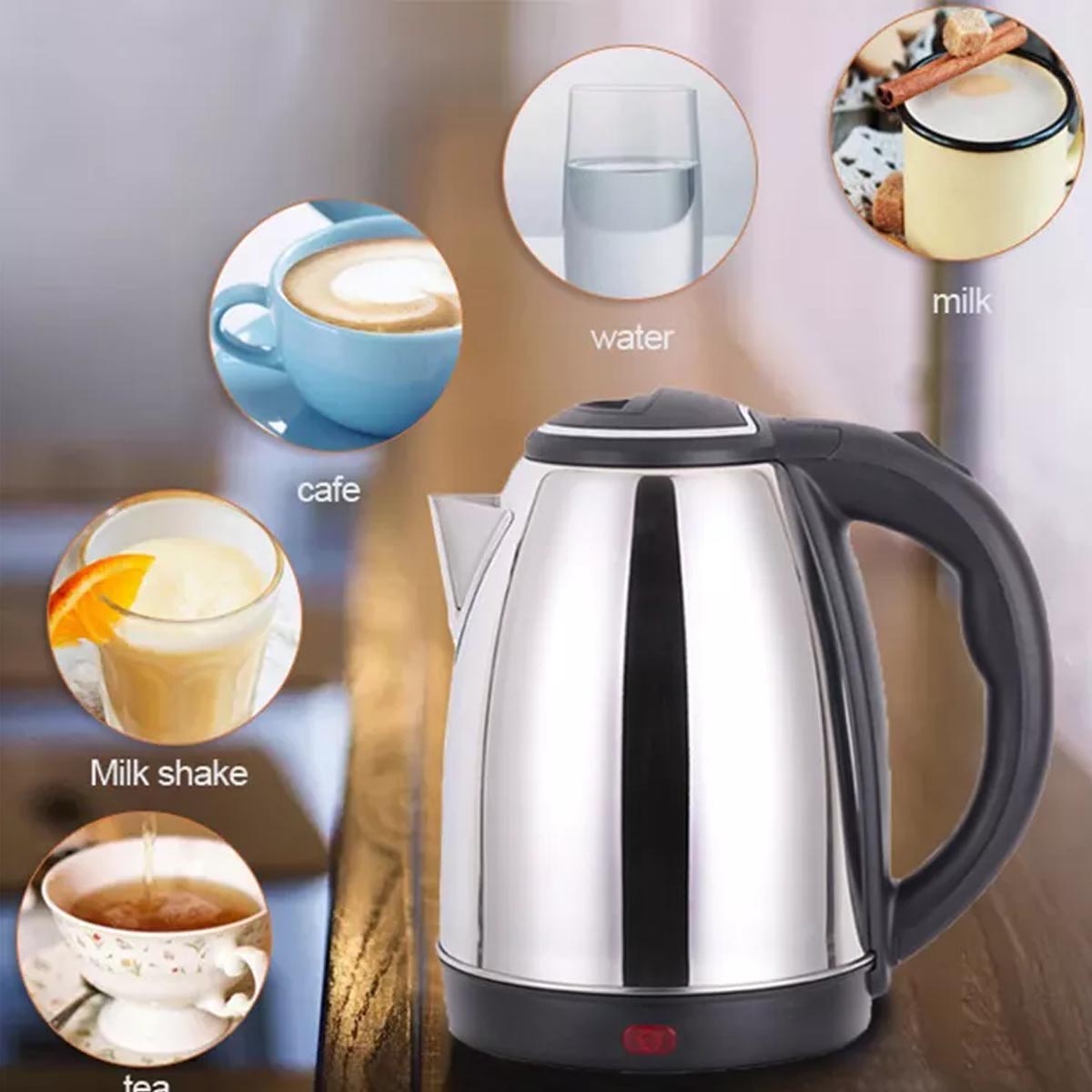 Tetera eléctrica Cafetera De 2L Scarlett Inoxidable Plateada