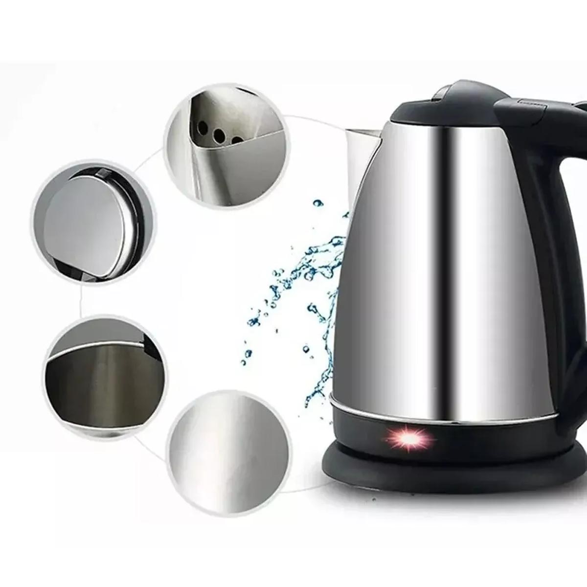 Tetera eléctrica Cafetera De 2L Scarlett Inoxidable Plateada