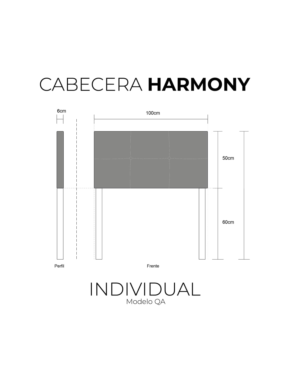 Cabecera Individual Harmony  Cuadros 3 Ajustes De Altura, Rosa