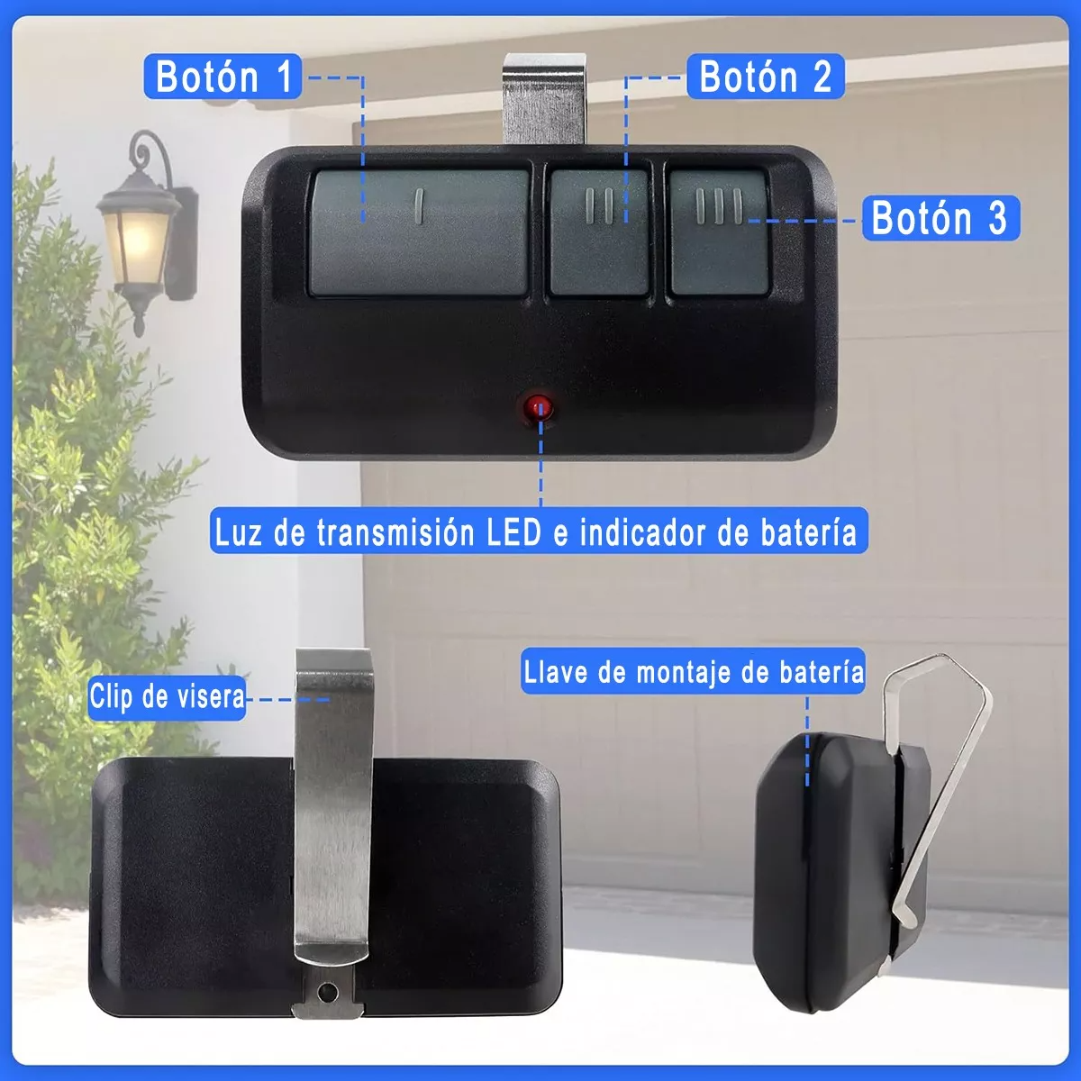 2pcs Control Remoto Para Porton Electrico Universal 893max