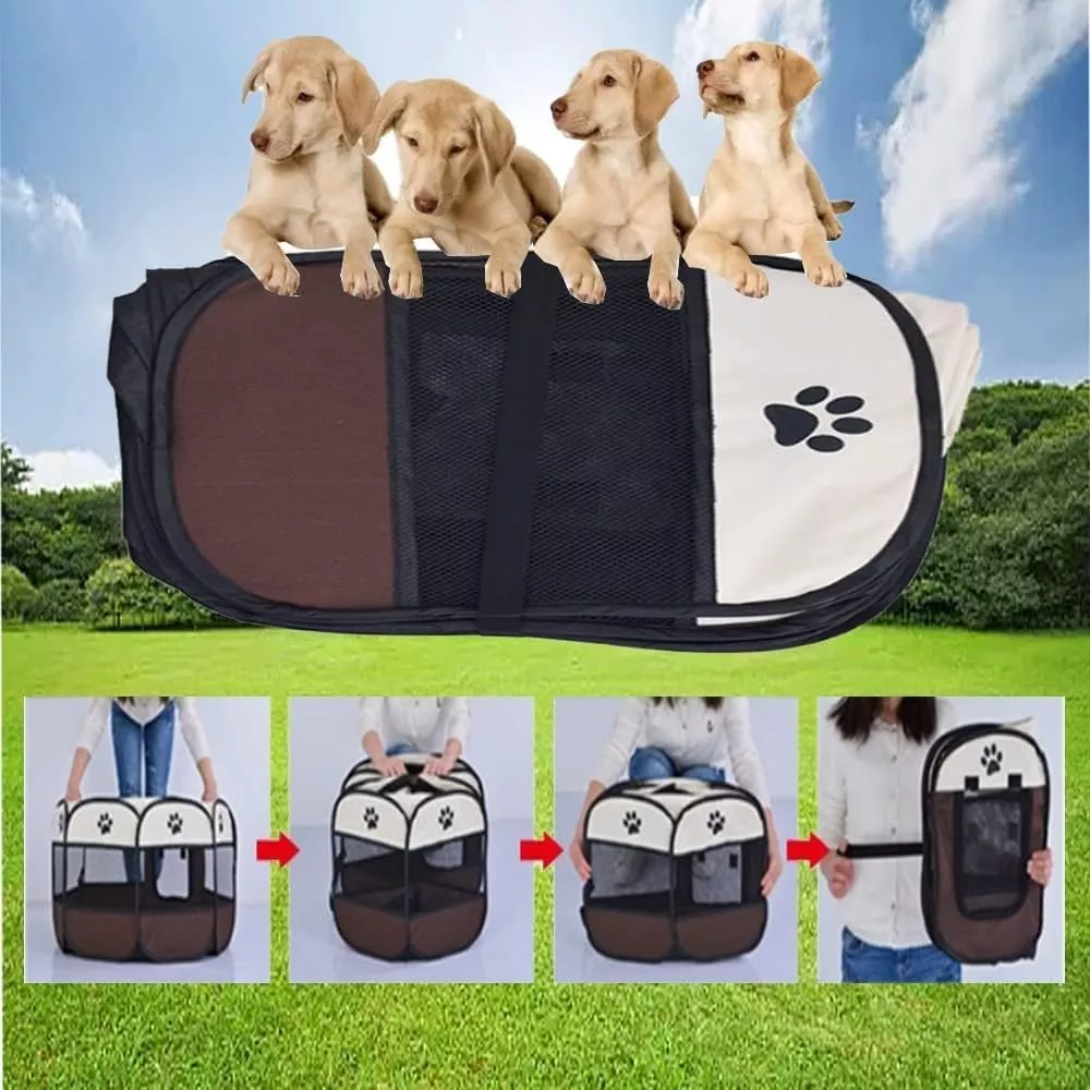 Casa Corral Portátil Viajes Y Paseo Perro Juego Para Mascota