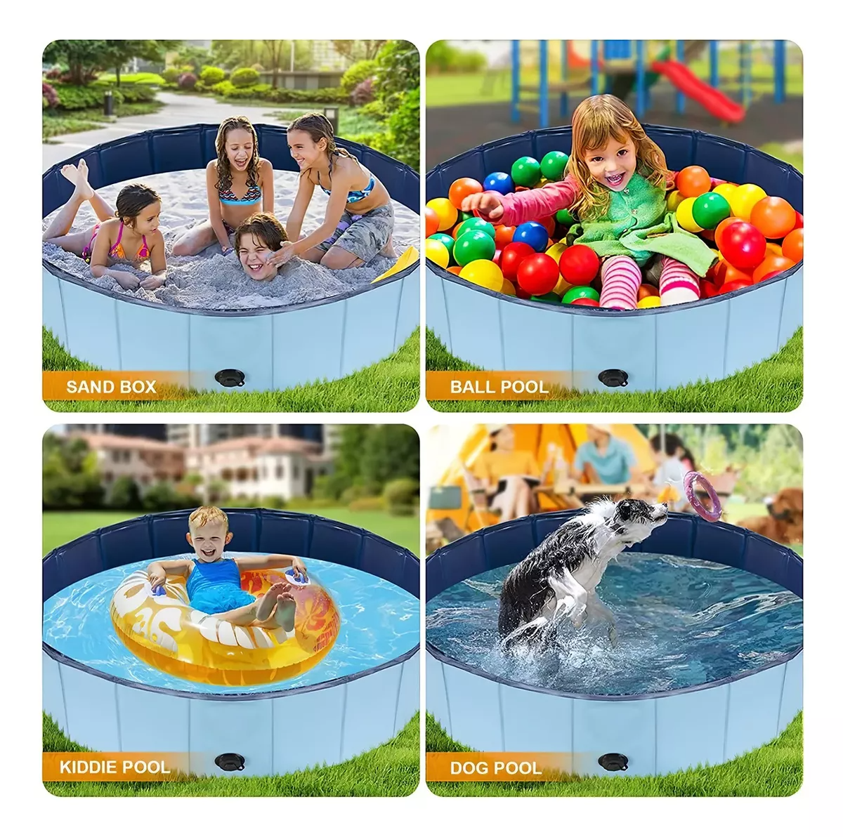Alberca Plegable Piscina Perro Mascota Bañera Baño 120x30cm