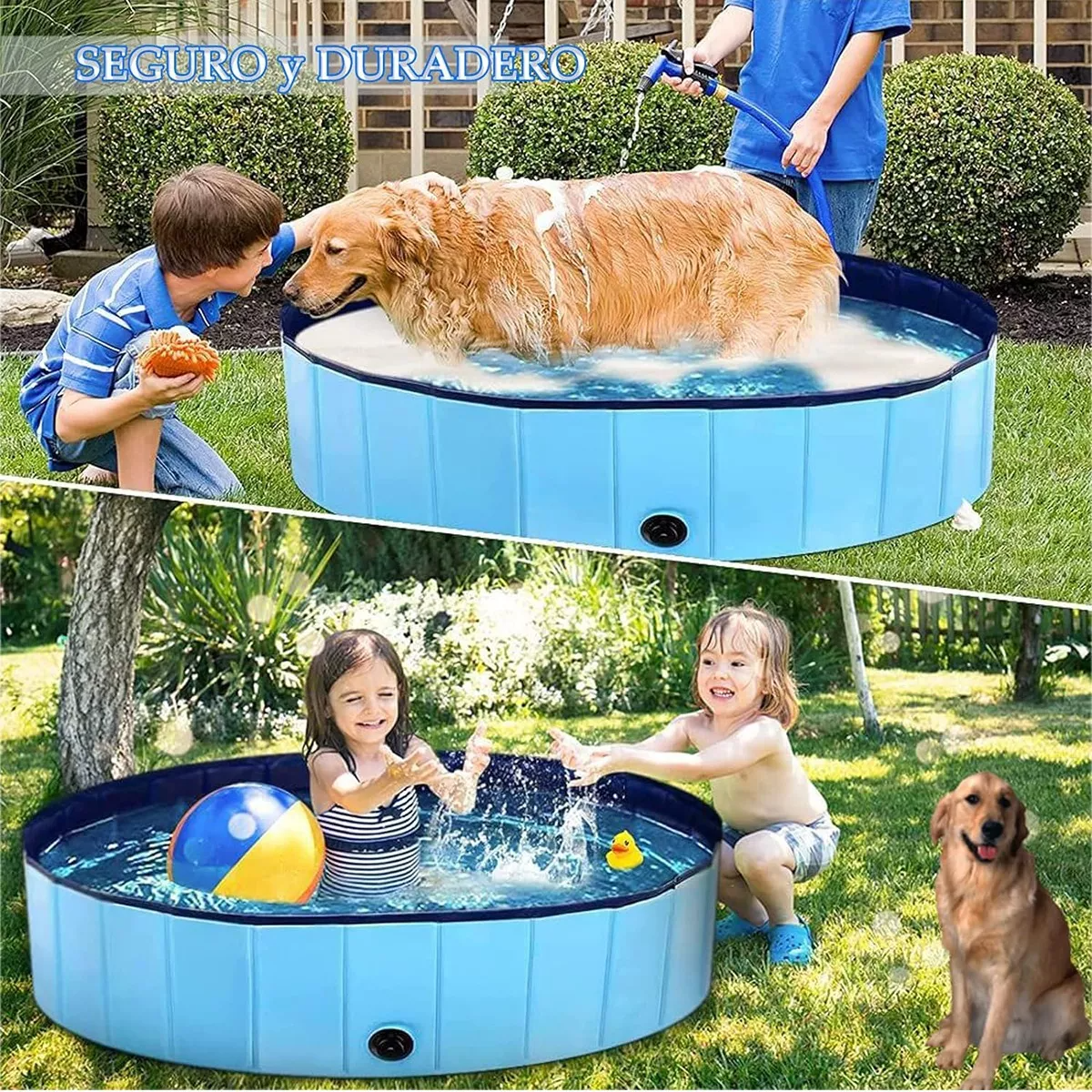 Alberca Plegable Piscina Perro Mascota Bañera Baño 120x30cm