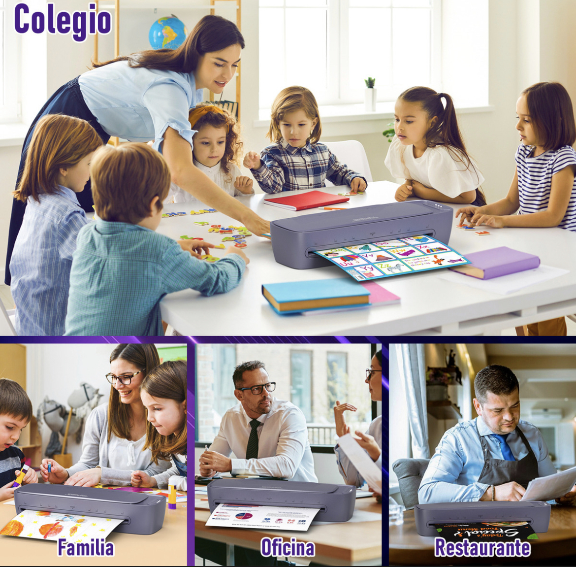 Laminadora Enmicadora De 13 Pulgadas Térmica. A3, Laminadora A3 6 En 1 Con Cortador De Papel Y 30 Micas Para Hogar, Oficina Y Escuela