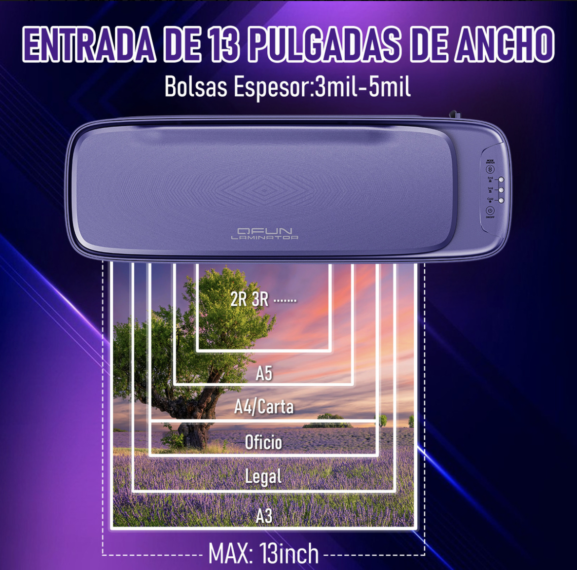 Laminadora Enmicadora De 13 Pulgadas Térmica. A3, Laminadora A3 6 En 1 Con Cortador De Papel Y 30 Micas Para Hogar, Oficina Y Escuela
