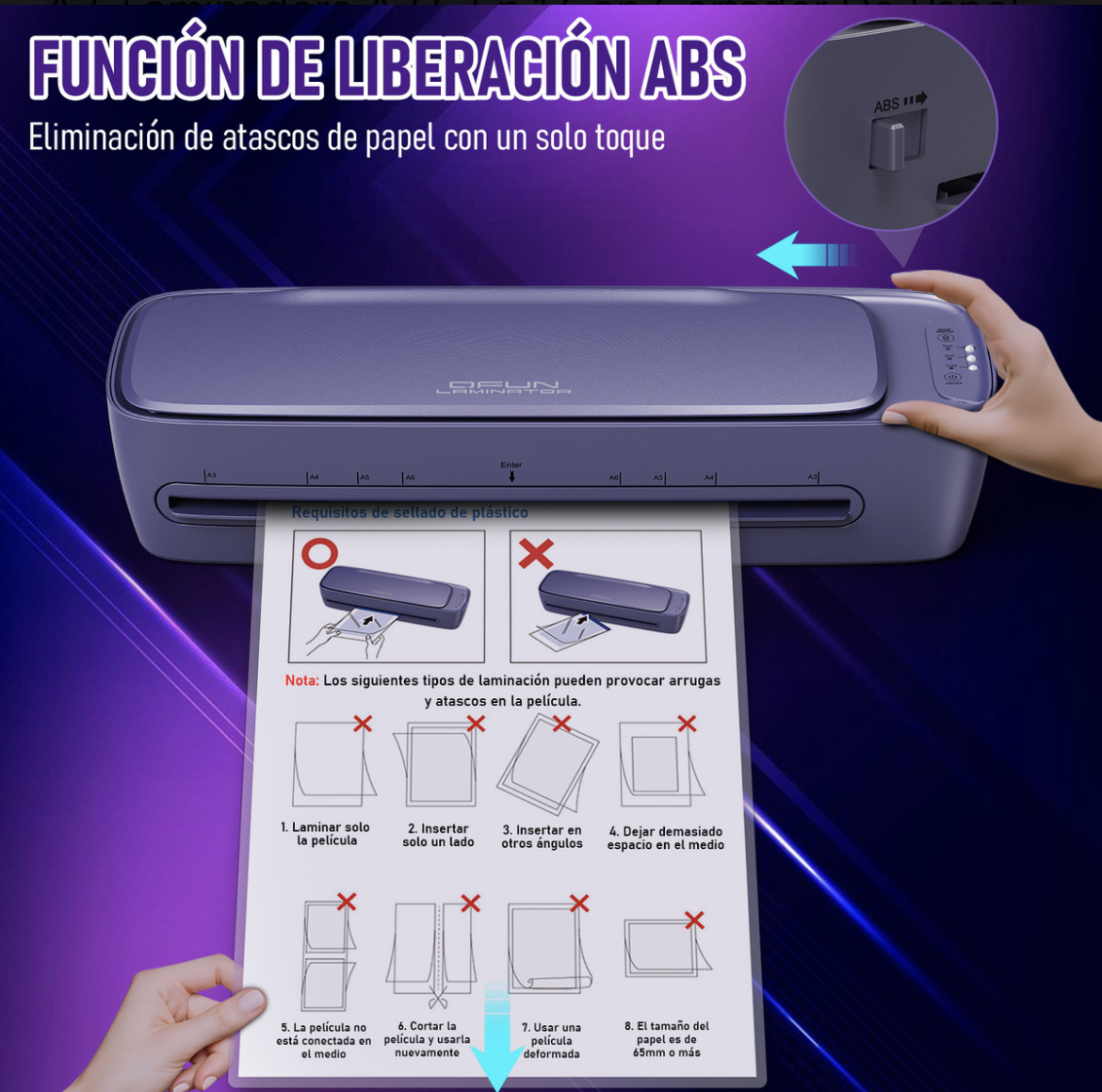 Laminadora Enmicadora De 13 Pulgadas Térmica. A3, Laminadora A3 6 En 1 Con Cortador De Papel Y 30 Micas Para Hogar, Oficina Y Escuela