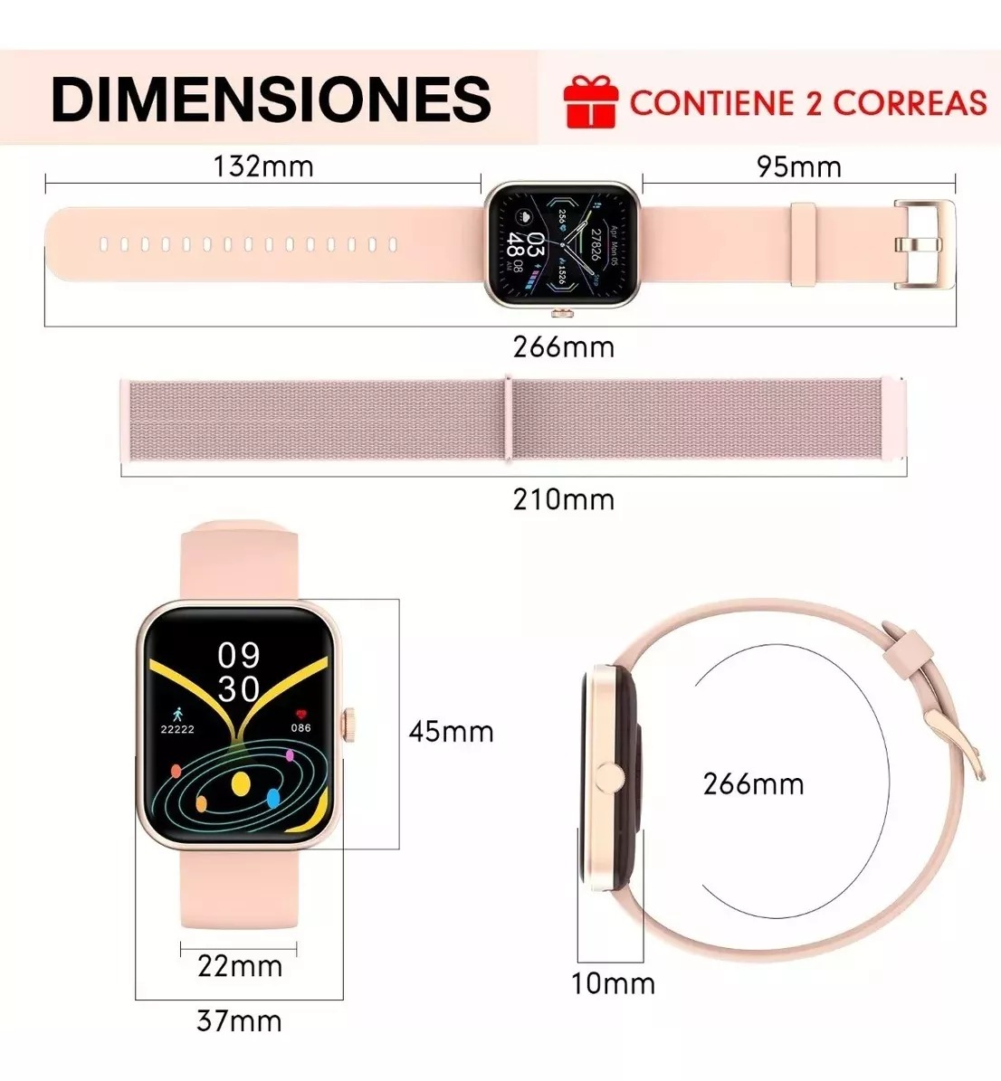 1.8 Reloj Inteligente Mujer Smartwatch W20 Bluetooth Llamada