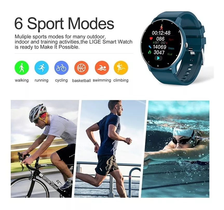 Reloj Inteligente Lige Bt Deportivo Impermeable Para Hombre