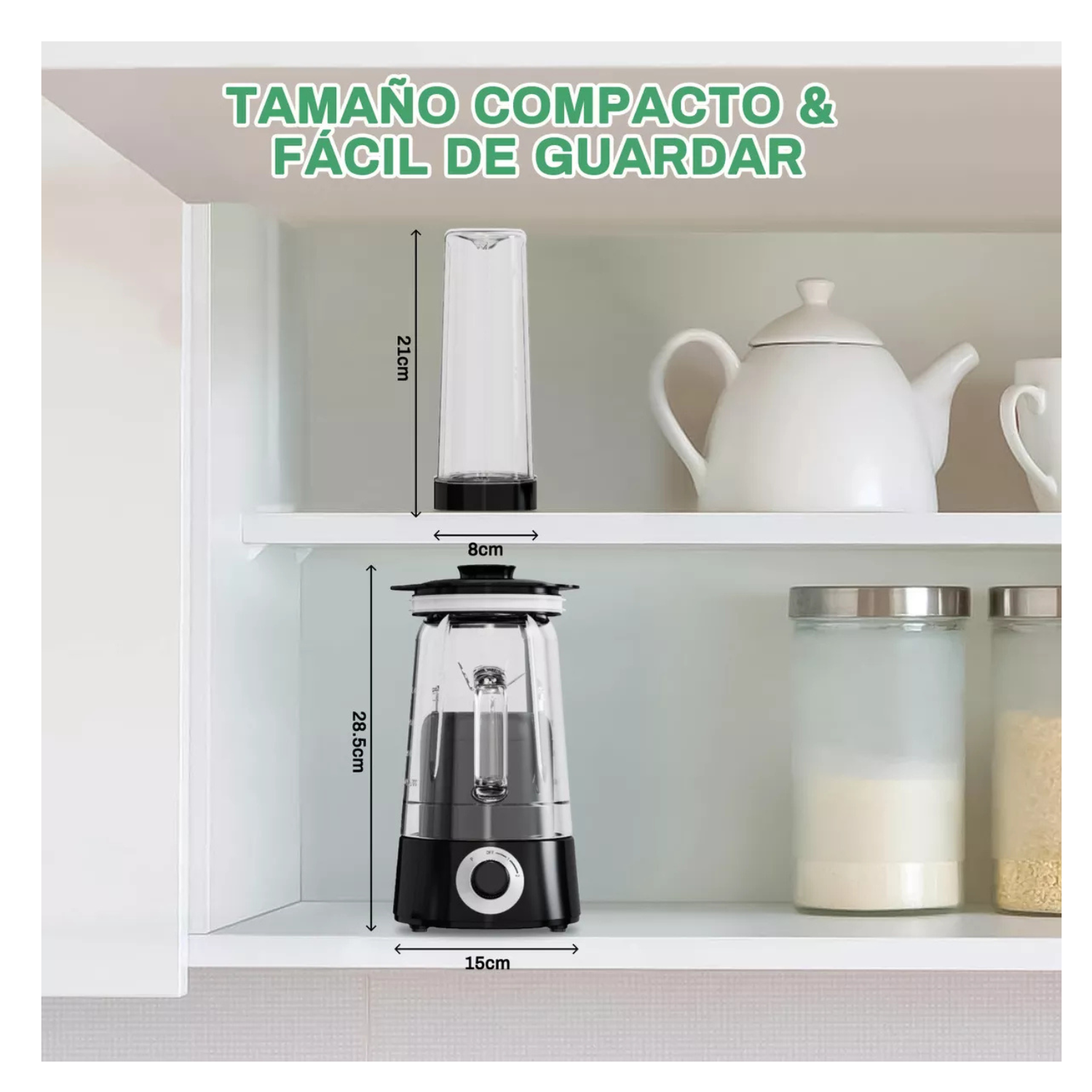  Licuadora Con Vaso De Vidrio 1l