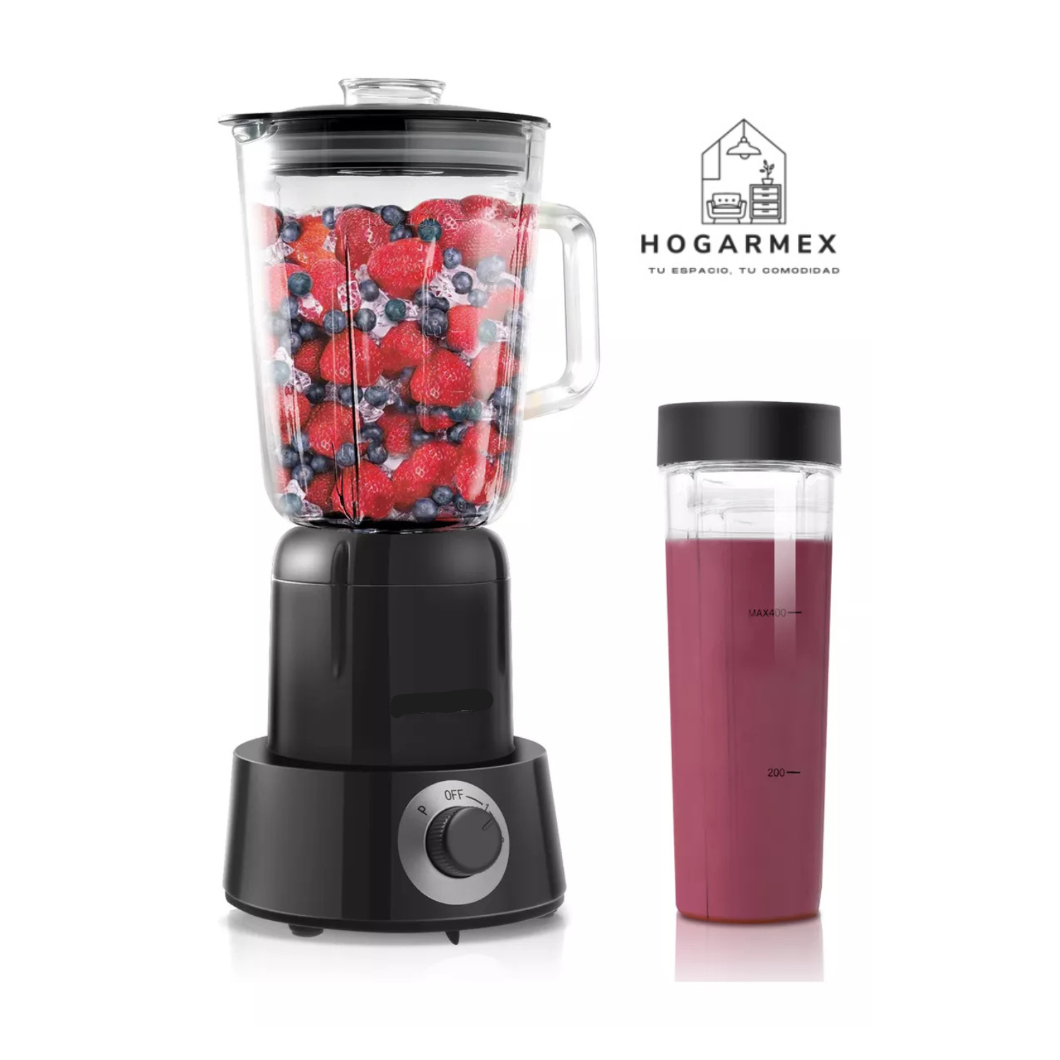  Licuadora Con Vaso De Vidrio 1l